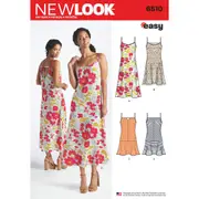 New Look Sewing Pattern 6510 Misses' Slip Dresses with Length and Back Variations
