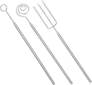 PRETYZOOM 3Pcs Stainless Steel Chocolate Dipping Fork Set Candy Fondue Tools for Kitchen for Chocolate Melting and Candy Making Complete Baking Accessories