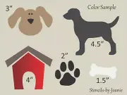 Pet Stencil Dog House Bone Puppy Paw Print Track Back Yard Porch Art DIY Signs