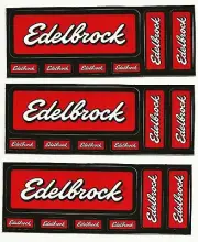 (3) EDELBROCK DECAL STICKER 7"X2 1/2" 7 DECALS PER STRIP EDELBROCK MANIFLODS