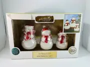 Apothecary & Co. 3-Piece LED Snowman Christmas Set 4-Hour Timer Battery Operated