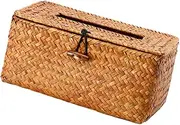 ULTECHNOVO Elegant Handmade Seagrass Box Paper Dispenser Napkin Container Desk Organizer Fits Bathroom Car Office