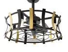 G-Safawa 20” Bladeless Ceiling Fan w/ Light & Remote, 6-Speed Black Chandelier