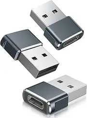 Basesailor USB to USB C Adapter for Apple iPhone 16 Pro Max Charger Adapter 3 Pack,Type C Female to USB A Male Cable Connector for iWatch 10,iPhone 15 14 13 12 11,iPad Air Mini,Galaxy S24,Z Fold Flip