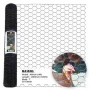 PVC Hexagonal Poultry Net Chicken Wire 48"x 100' x 1" Mesh 20GA Black SIMBASTEEL