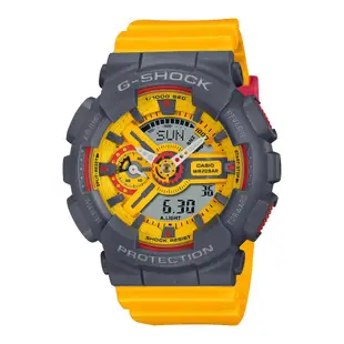 【CASIO】卡西歐 G-SHOCK 風格撞色 小尺寸 GMA-S110Y-9A 兩百米防水電子錶 雙顯運動錶 黃/灰