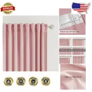 Luxurious Light-Filtering Pink Velvet Curtains | 52x96 Inches, Set of 2 Panels