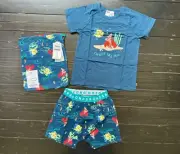 NEW Bonds x Disney Little Mermaid Size 7 Under the Sea Blue Short PJ Sleep Set