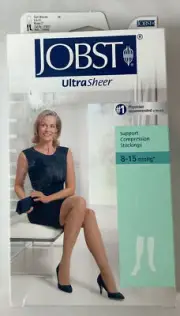 New VTG JOBST UltraSheer 8-15 mmHg Knee Support Stocking Compression Sun Bronze
