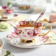 HALAWAKA Fine Bone China Tea Cups and Saucers Set Floral Design Coffee Mug Tea Cups Set
