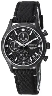 Seiko Conceptual Chronograph Nylon Black Dial Quartz SSB421P1 100M Mens Watch