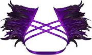 [BYDHSS] Women Feather Strap Bra Body Harness Lingerie Rave Feather Shoulder Cage Bra Gothic Halloween Punk Festival Party Clothing