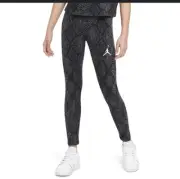 Jordan Girl's Leggings Size Medium Black Jumpman Flight High-Waisted Pull On NWT