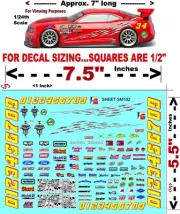 White Vinyl R/c Decal Sheet SM102-1/24-1/18th Numbers Lexan Body-Revell model