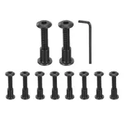 10Sets M6x30mm Hex Drive Socket Cap Bolt M6x12mm Nuts with Hex Wrench Black