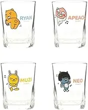 Kakao Ryan Dance Soju Glass 소주 소주잔 Korean Soju Alcohol Shot Glasses Glassware Set of 4 Apeach Neo Muzi