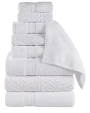 Superior Zero Twist Cotton Elegant Chevron Soft Absorbent 9pc Assorted Towel Set