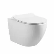 RIMLESS FLUSHING WALL hung TOILET pan soft close seat frame cistern black button