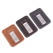 Thin Genuine Leather Money Clip Mini Wallet Men Credit Card Slot Slim Bills