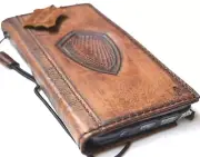 Genuine Leather Case For Iphone 15 14 13 12 11 Pro Max 16e Wallet Book Stamp
