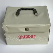 Rare Skipper Doll Train Travel Case Beige Tan Vinyl Barbie Friends Dolls 1964
