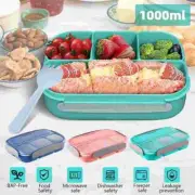 Lunch Box For Kids Adults Food Container Picnic Bento Storage Box 4 Compartments