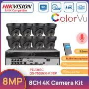 Hikvision 8CH AcuSense 8POE 4K NVR 8MP Full Color Security Camera System HDD Kit