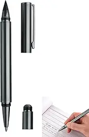 Pencil Pen | 0.5mm Double-Headed Pen and Pencil,Fine Point 2 In 1, Smooth Writing Black Ink, Aesthetic Metal Stationery for Signature, Working, Journaling, Drawing