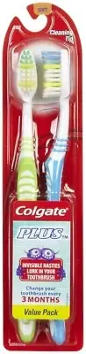 Colgate Kids' Plus Manual Toothbrush, Soft 2 Count 035000553331VL