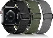 [Witzon] Stretchy Nylon Bands Compatible with Apple Watch Band Series 10 9 8 7 941mm 46mm 45mm Women Men, Adjustable Elastic Sport Strap Solo Loop for iWatch SE Series 6 5 4 3 2 38mm 40mm 42mm 44mm 49mm