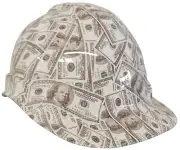 Hydro Dipped Hard Hat Ridgeline Cap Style Custom White 100 Bills