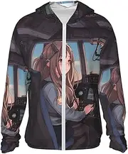[FHEDVBN] Men's UPF 50+ Airplane Cockpit Sun Protection Hoodie Long Sleeve Rash Guard Hiking Running Workout Shirt