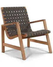 Curated Maison Axelle Teak Outdoor Woven Chat Armchair