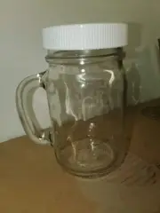 Mason Jars With Handles and plastic lids