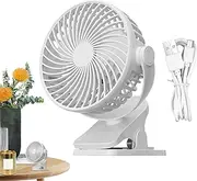 Clip Fan For Bed | Solid USB Charging Table Fan Stroller Fan,Comfort Rechargeable Multifunctional Small Fan For Stroller, Travel, Desktop, Car Seats, Bedroom