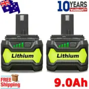 2 Pack 9.0Ah Lithium Ion Battery For Ryobi 18V P108 ONE Plus P104 P103 P107 P109