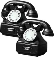 ORFOFE 2pcs Vintage Telephone Model Retro Office Decor Artistic Tabletop Ornament for Home Cafe Photography Props Safe and Fade Resistant Design Collectors