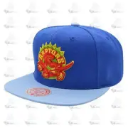 Mitchell And Ness Toronto Raptors WEATHER MAN Blue Sky Orange Lime Snapback Hat