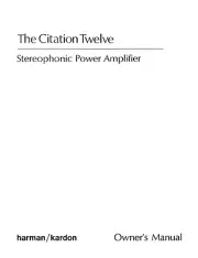 Harman Kardon CITATION-TWELVE Amplifier Tuner Owners Manual