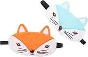HOUDERCO 2Pcs Adorable Cartoon Animal Sleep Eye Mask Comfortable Lightproof Eye Covers for Travel Office Outdoor Camping for Blocking Light and Ensuring Restful Sleep