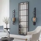 Avidan Gold Leaf Antiqued Window Pane Floor Wall Mirror 79”H ~ Uttermost 13332