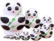 Nesting Dolls Stacking Dolls Russian Dolls Nesting Dolls Russian Matryoshka Panda Set 10 Pieces，Handmade Wood Stacking, Home Decoration Gift Matryoshka Dolls Russian Nesting Dolls