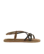 strappy flat sandals 38.5,39,41 Brown