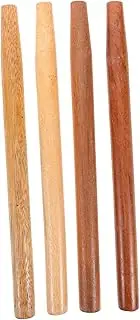 LOORGVEL 4 Pcs Hardwood Knife Handle Wood Hammer Tool Wood Replacement Handle for Shovel Gardening Hand Tools Garden Supply Brown Wooden
