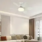 Ceiling Fan LED Lamp E27 Socket Fan Light Remote 52cm (White Crystal Shell) AU