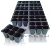 Seedling Starter Trays: 10 Horticulture Flats +5 LABELS, 720 Cells, Medium Size