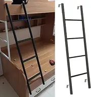 116 130 140 150 cm Hook-Style Top Bunk Ladder, Adult/Teens/Kids Metal Climbing Ladder for Motorhomes Twin Loft Bed Dormitory Elevated Bed, Load 150kg (Color : Black, Size : 1.4m/55