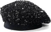[BOOVO] Bling Beret Hats for Women Sequin Paris Artist Cap Fashionable Ladies Sparkle Shining French Style Beanie Beret
