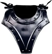 Antique Medieval Blackened Georg Gorget Medieval Neck Protection Knight Crusader Armor, Black, Medium