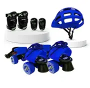 Trainers Adjustable Roller Skates Combo (Skates + Helmet + Knee & Elbow Gaurds)